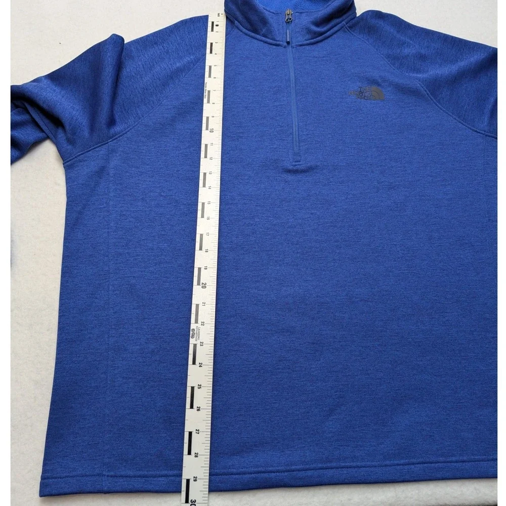 The North Face‎ Quarter Zip Pullover Mens XXL Blue Heathered Fleece Logo